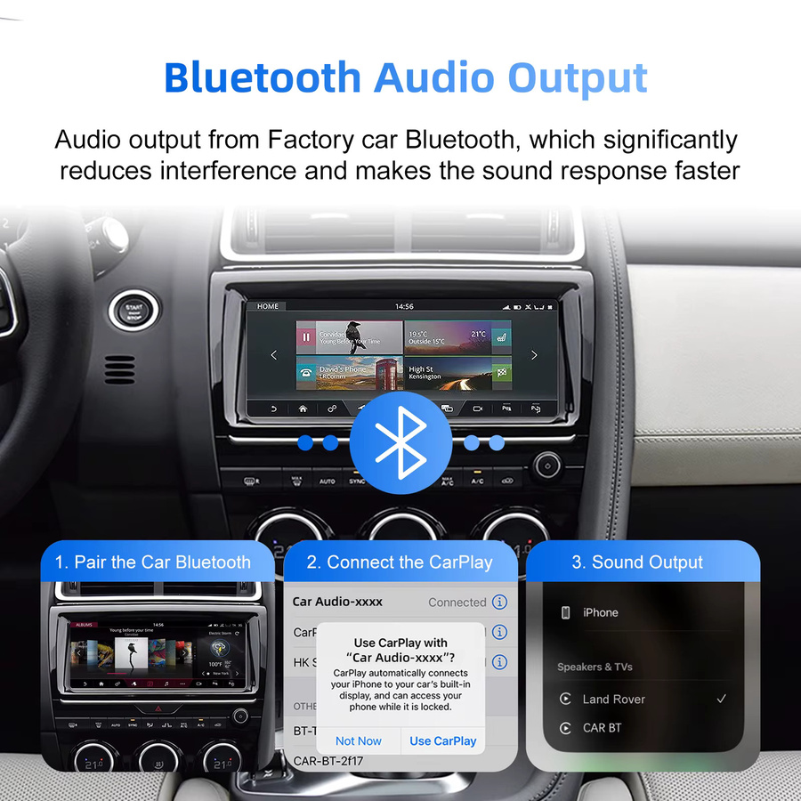 LEXXSON OEM Bildschirm-Upgrade Decoder-Box mit kabellosem CarPlay und Android Auto Nachrüstungsset für Land Rover, Jaguar, Ranger Rover und Discovery 5, XFL - Bild 5