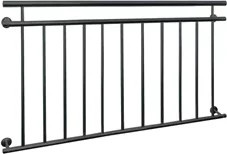 Französisches Balkon Brüstungsgeländer aus pulverbeschichtetem Stahl in Anthrazit, B/H: 156 x 90 cm mit 11 Füllstäben - Bild 1