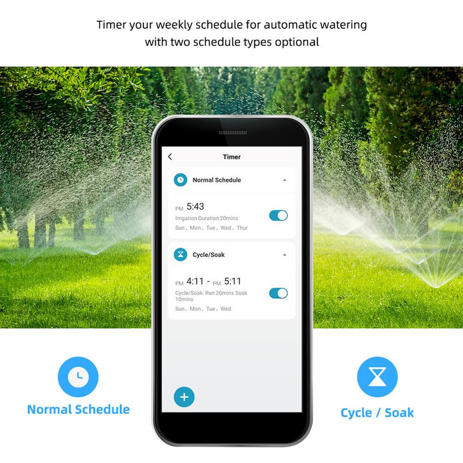 GoolRC Sprinkler-Timer mit App-Steuerung für automatisches Bewässerungssystem, Einzelauslass, Schwarz - Bild 9
