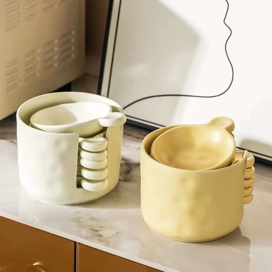 MYVIT Gewürzschalen Set aus Keramik in Weiß, Unregelmäßige Dip-Schalen für Sauce und Essig im Nordic-Design, Durchmesser: 12,0 cm, Höhe: 7,0 cm - Bild 2