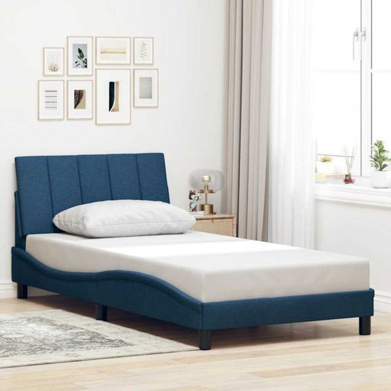 Polsterbett hanko von Vidaxl in Blau aus Stoff, Metall und Holzwerkstoff, B/T: 100 x 200 cm - Bild 1
