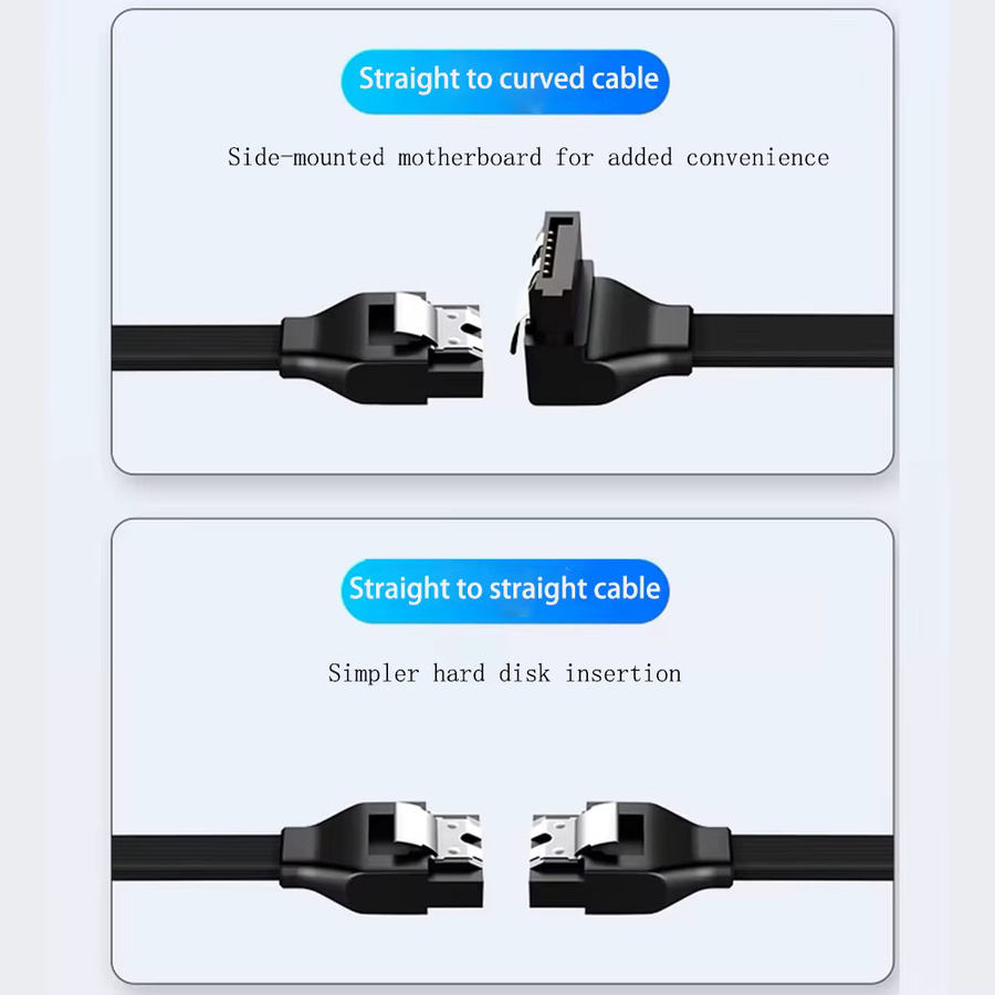 Congdi SATA 3.0 Datenkabel für SSD und HDD in Schwarz - Bild 2