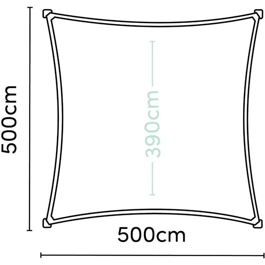PLATINUM Sonnensegel Coolfit aus Polyethylen in Schwarz, B: 500 cm, H: 1 cm, L: 500 cm - Bild 3