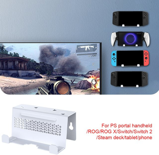 Platzsparender Wandständer in Weiß für ROG Ally X, PS5 Portal und Steam Deck - Bild 1