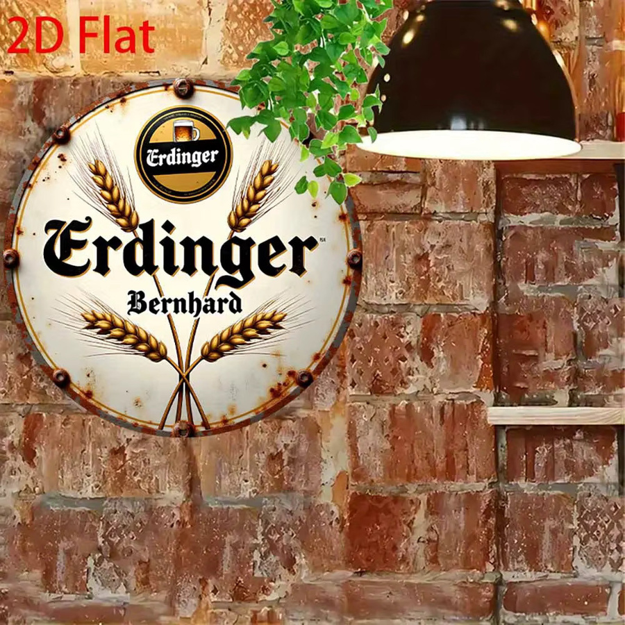Potdemiel Vintage Erdingen Bernhard Aluminium-Wandschild, rund, Gold/Multicolor, Durchmesser: 20,32 cm - Bild 3