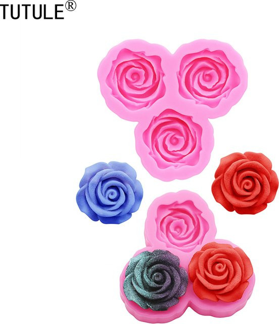 TUTULE Silikonform Rosenblüten in Pink für DIY Harzschmuck und Dessertdekoration - Bild 1