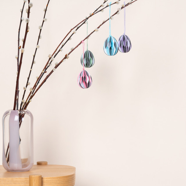 BLUME2000 Deko Papierhänger für Ostern, 4er Set, bunt (pink, blau, mehrfarbig) - Bild 1