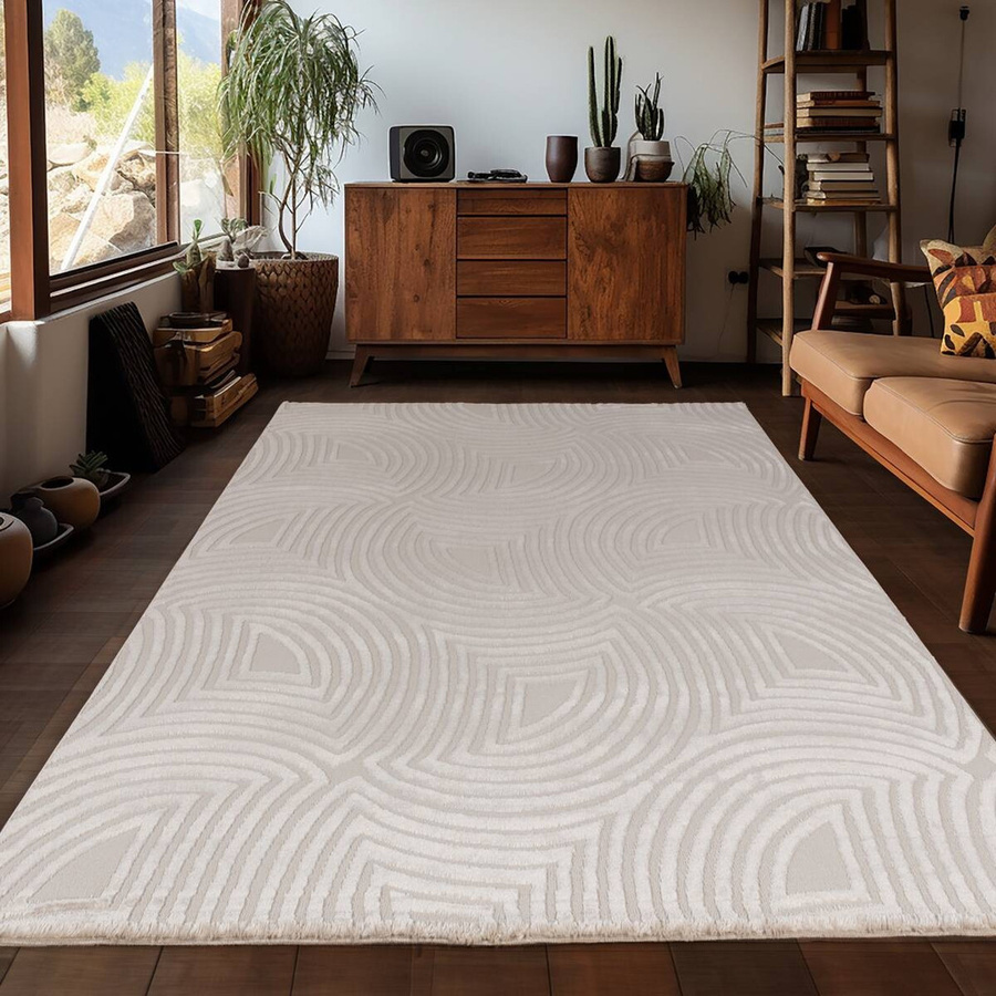 Ayyildiz Kurzflorteppich Sahara in Beige im Boho-Stil, Breite: 240 cm, Tiefe: 340 cm - Bild 3
