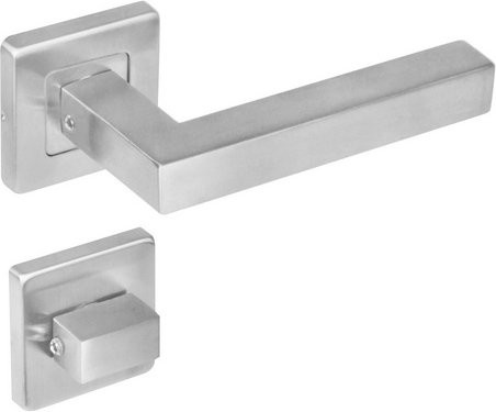 Intersteel Türdrücker aus Edelstahl in Silber, B/H: 53 x 53 mm, mit 8 mm Vierkantstift - Bild 1
