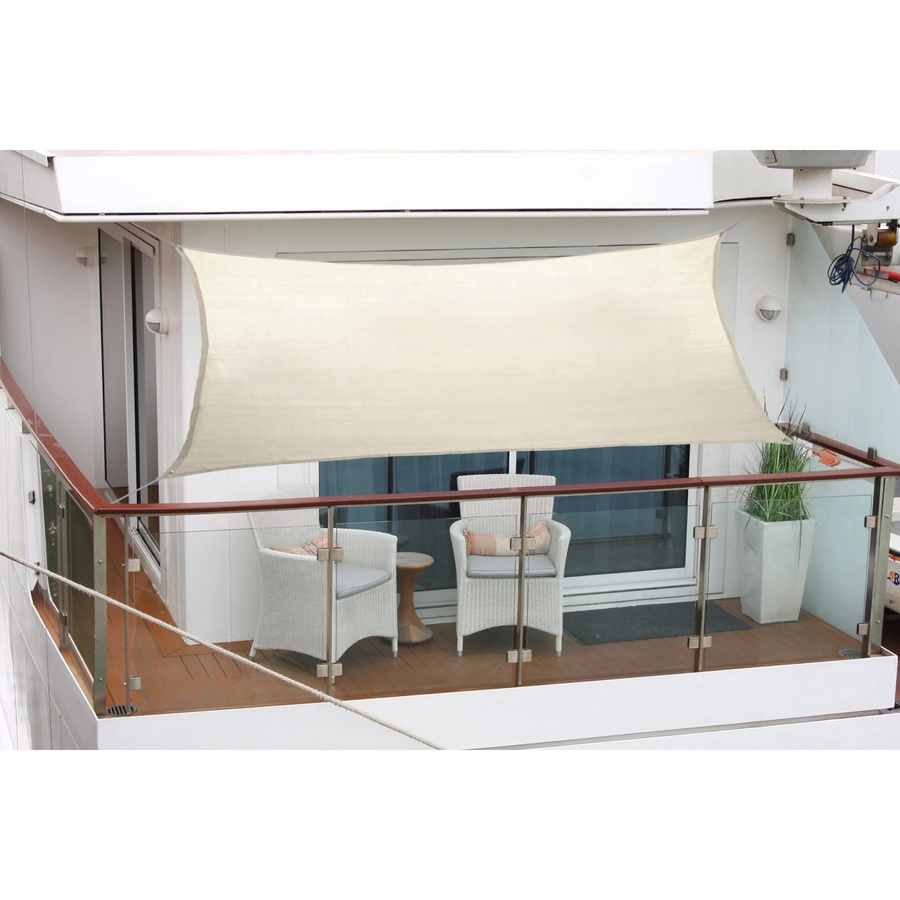 FLORACORD Balkon-Sonnensegel rechteckig aus Polyester, Breite: 270 cm, Höhe: 140 cm, weiss - Bild 2