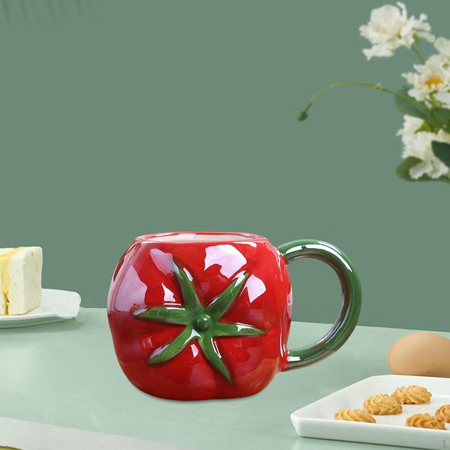 Keramik-Morgenbecher von DIY and Beyond in Tomato Red - Bild 1