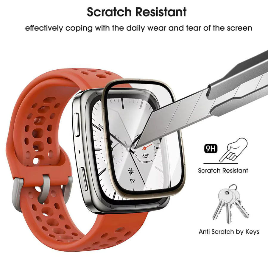 Displayschutzfolie Amazfit Active 2, gehärtetes Glas, quadratisch, transparent - Bild 3