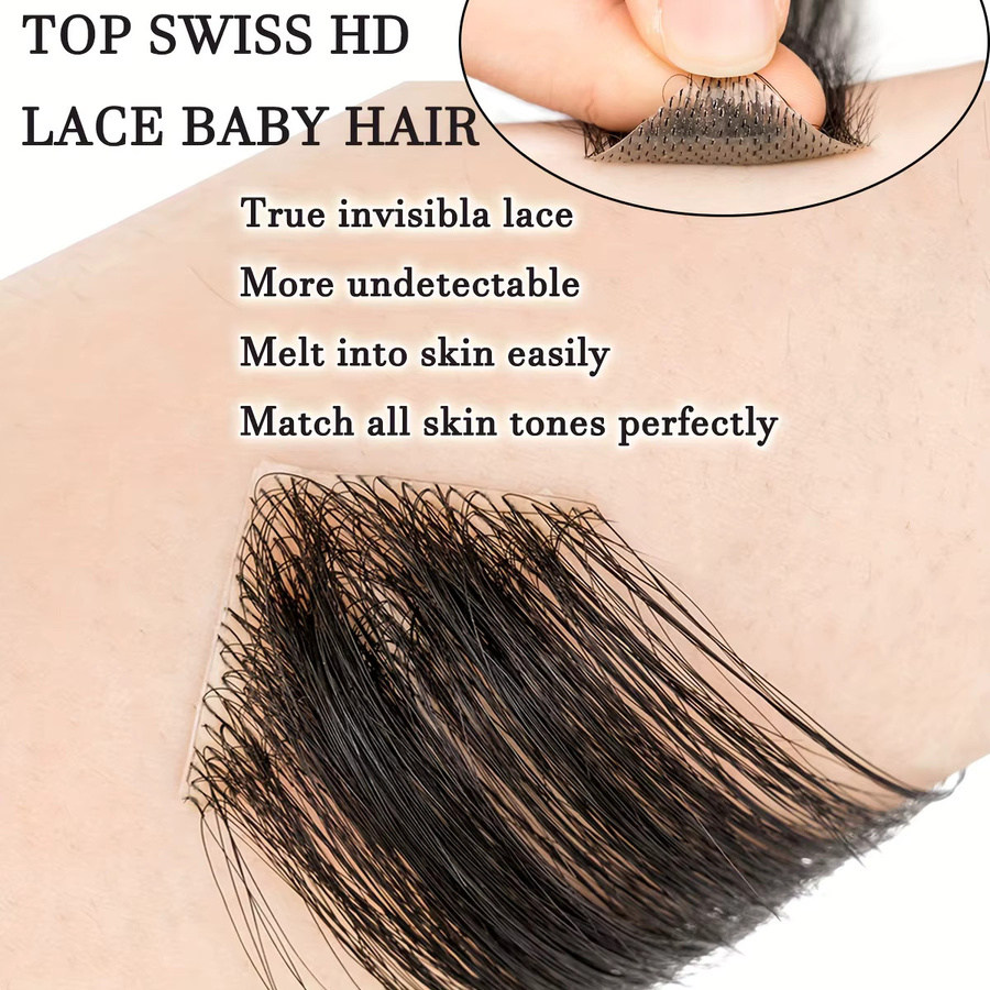 eseewigs Herren-Haaraufsatz, 100 % Echthaar, glatt, Farbe 1B - Bild 4