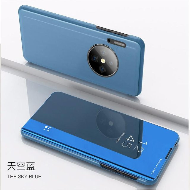 Huawei Clear View Mirror Handyhülle mit Flip-Funktion und Magnetverschluss in Blau und Transparent für P30 Lite und P30 Pro - Bild 1