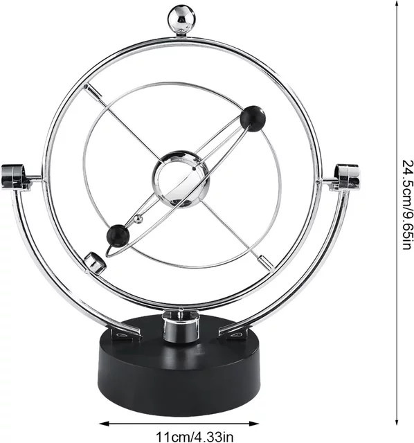 Meade Celestial Eternal Motion Newton Pendel Schreibtischdekoration aus Metall in Silber - Bild 1