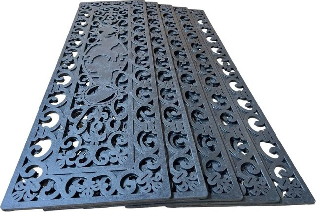 Jet-Line Stufenmatte Escalera aus Gummi, wetterfest und rutschhemmend, 5er-Set, B: 75 cm, T: 25 cm - Bild 1