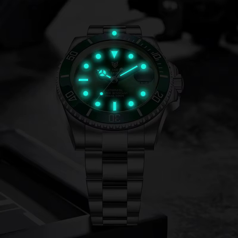 LIGE Armbanduhr Automatik, Edelstahl, Blau, Herren - Bild 3