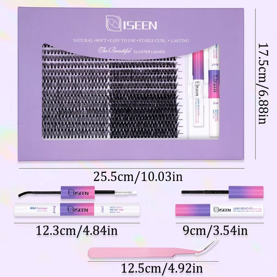 ISEEN Wimpern-Cluster-Set, Natürliche Einzelwimpern für DIY-Wimpernverlängerung - Bild 2