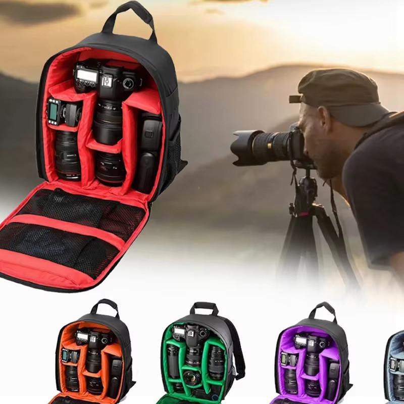 AILEHKUO Multifunktionaler Kamera Rucksack Wasserdichte DSLR Tasche für Nikon, Canon und Sony in Schwarz oder Rot - Bild 2
