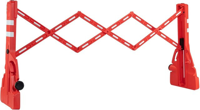 Wiltec Ausziehbares Absperrgitter Site Fence in Rot, Breite: 200 cm, Höhe: 105 cm, Tiefe: 52 cm - Bild 1