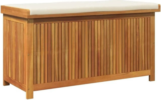 vidaXL Outdoor-Kissenbox aus geöltem Akazien-Massivholz, B/T/H: 113 x 50 x 60,5 cm - Bild 1