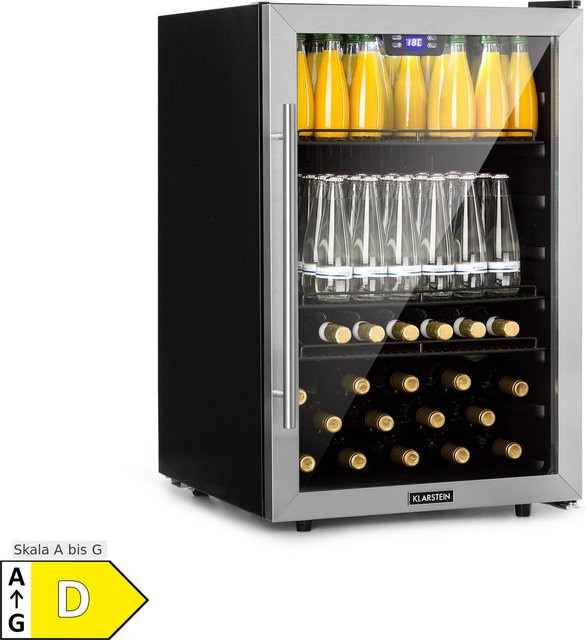 Klarstein Beersafe 5XL Kühlschrank mit Panoramaglastür und 3 Böden in Edelstahl-Optik, 147 Liter - Bild 1