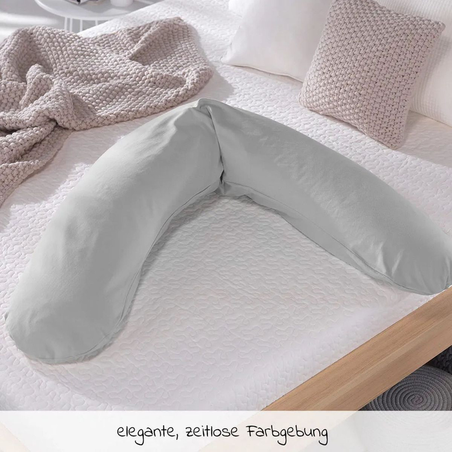 Theraline Stillkissen Das Original mit Mikroperlen-Füllung und BIO-Jersey Bezug in Grau, Länge: 190 cm - Bild 2