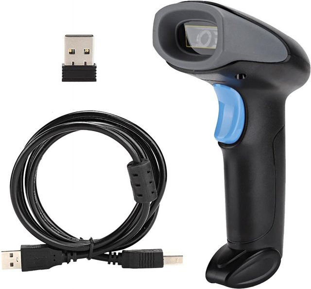 Honor Electronics Kabelloser Laser-Barcodescanner mit USB-Anschluss, Grau - Bild 1
