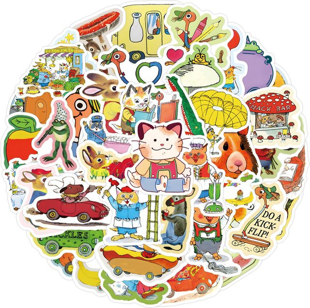 Richard Scarry Comic Aufkleber, 60-teiliges Set, multicolour - Bild 1