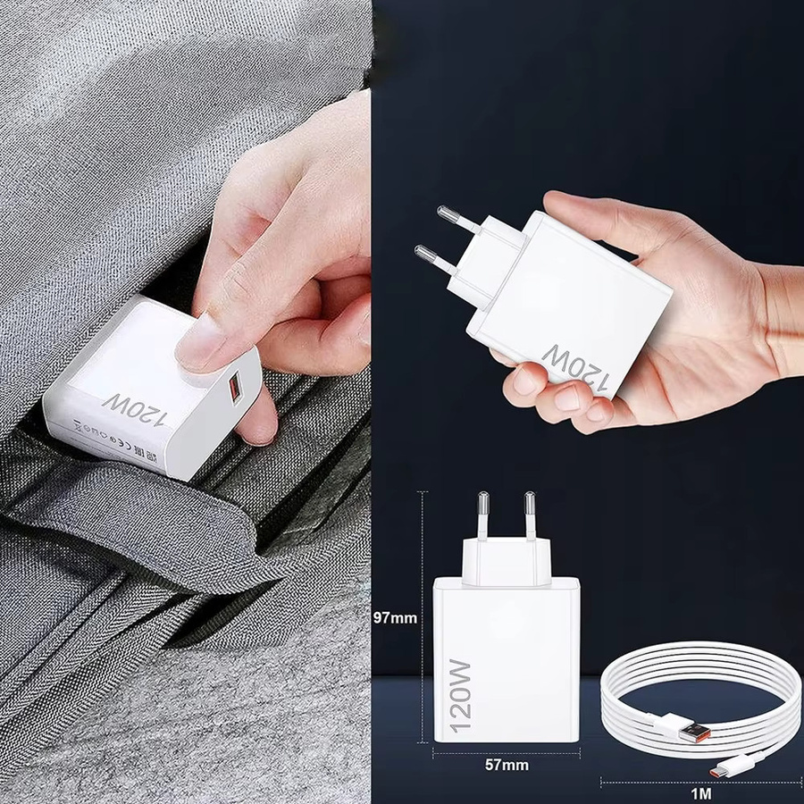 Xiaomi 120W Schnellladegerät mit EU-Stecker und USB-C Hypercharge in Weiß - Bild 4