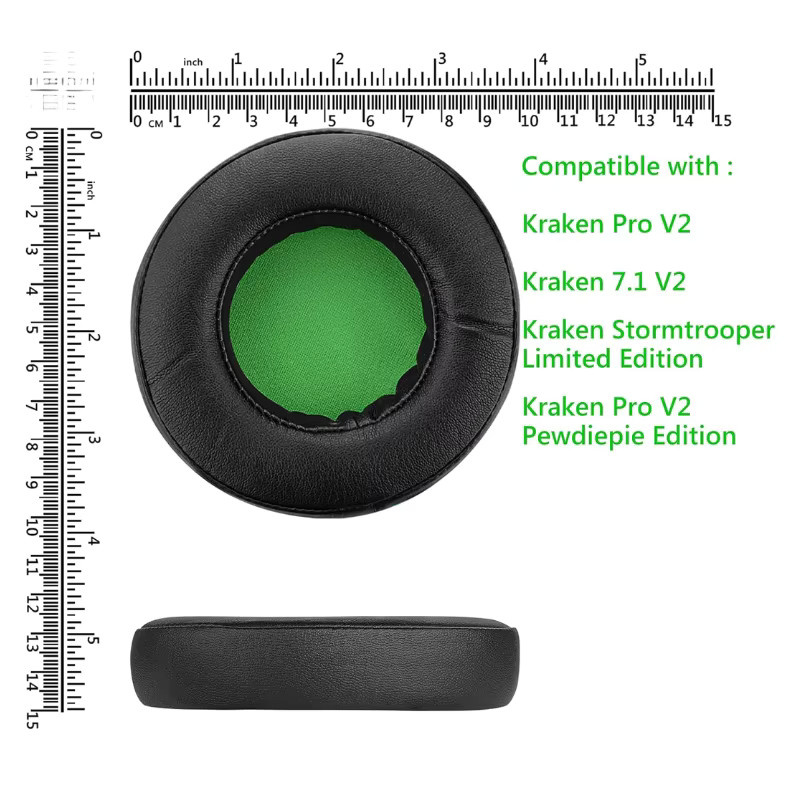 Razer Ersatz-Ohrpolster und Kopfbandpolster aus Schaumstoff für Kraken 7.1 Chroma V2 USB Gaming Headset, Schwarz - Bild 2