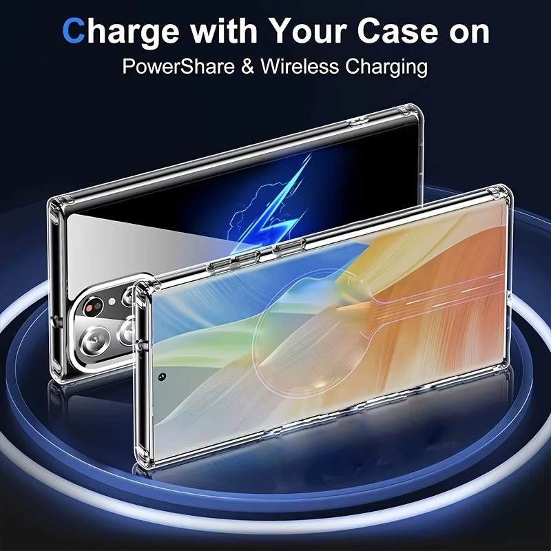 Transparente Handyhülle für Samsung Galaxy S22, S23 und S24 Ultra mit weicher Stoßstange und Hard PC Rückseite - Bild 3