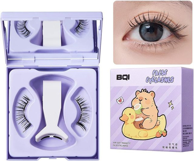 Magnetische falsche Wimpern, natürlich, lockig, dick - Bild 1