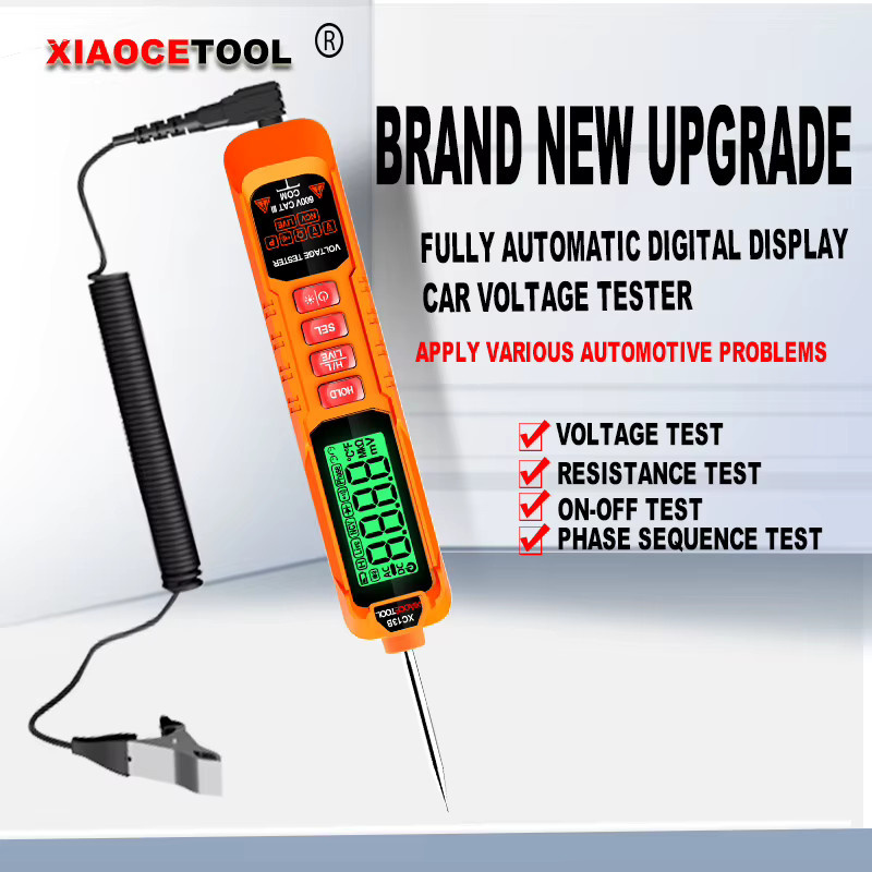 XIAOCETOOL Digitales Multimeter im Stifttyp, professionelles Messgerät mit 4000 Zählungen, berührungsloser AC/DC-Spannungs-, Ohm- und Diodentester, Orange - Bild 6