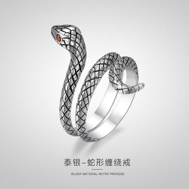 GaGa-Duck Ring, 925 Silber, Kristall, Schlange - Bild 1