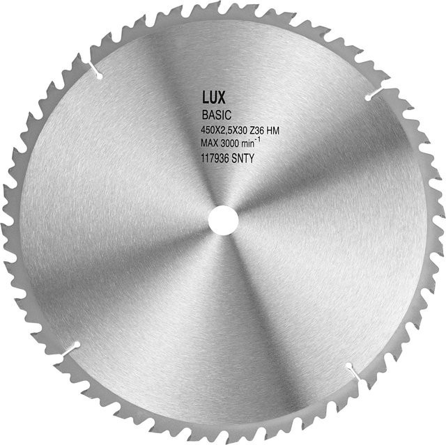 LUX-TOOLS HM-Kreissägeblatt für Holz mit 36 Zähnen, Ø 450 mm, silberfarben - Bild 1