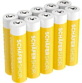 Schäfer Shop Select Alkaline-Batterien AAA 1,5 Volt, 10 Stück, Gelb - Bild 1