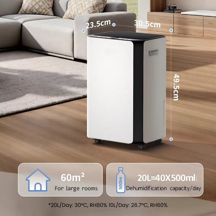 HUMILABS Luftentfeuchter OL20-BD068CF in Weiß mit 20 l/t Entfeuchtungsleistung und integriertem Griff - Bild 2