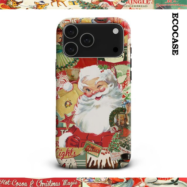 Vintage Weihnachten Karneval Handyhülle für iPhone 11 bis iPhone 17 Pro Max Plus mit doppelschichtiger Rückseite in Multicolour - Bild 1