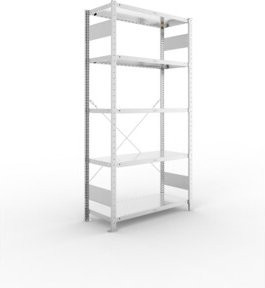META Steckregal CLIP 230 verzinkt mit 5 Böden, Farbe: Silber, B/T/H: 200 x 100 x 40 cm - Bild 1