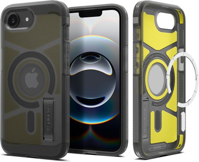 Spigen Tough Armor MagSafe Schutzhülle für Apple iPhone 17e und iPhone 16e in Satinschwarz - Bild 1