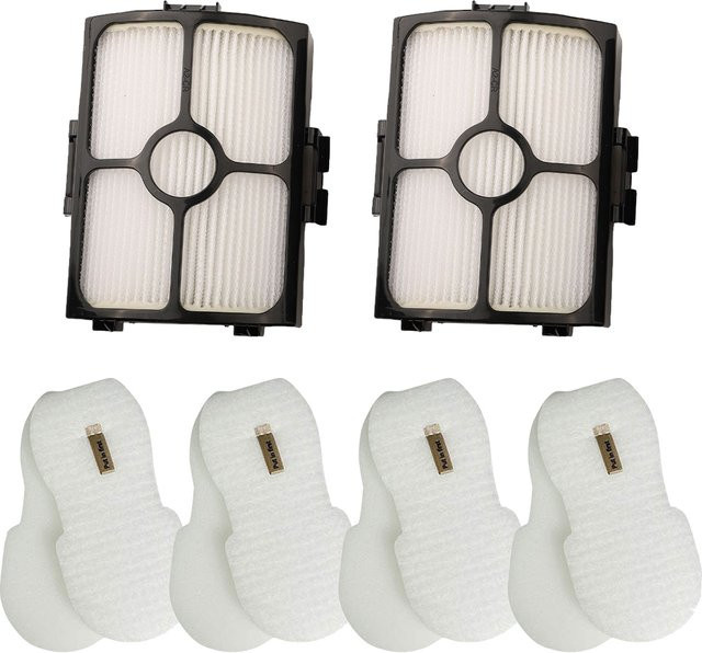 6er Set Ersatzfilter für Shark Staubsauger HZ4000 HZ4002 HZ4001AMZ HZ3002 HZ3000 Schaumstoff- und Filz-Vormotorfilter in Grau und Weiß - Bild 1