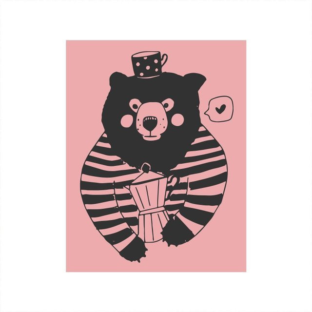 May&Berry Stempel Bär in Rosa mit Holzgriff, Breite: 3,5 cm, Höhe: 4,5 cm - Bild 1