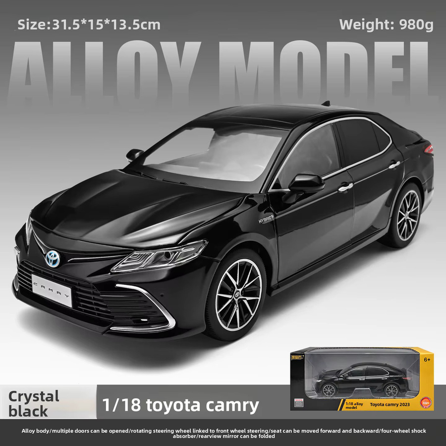 MAKEDA Camry Automodell, 1:18, Metall, Schwarz, mit Licht und Sound, ab 6 Jahren - Bild 5