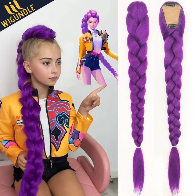Wigundle Rumi Lila Pferdeschwanz, Kostümfrisur, 66 cm, mit Clips - Bild 1