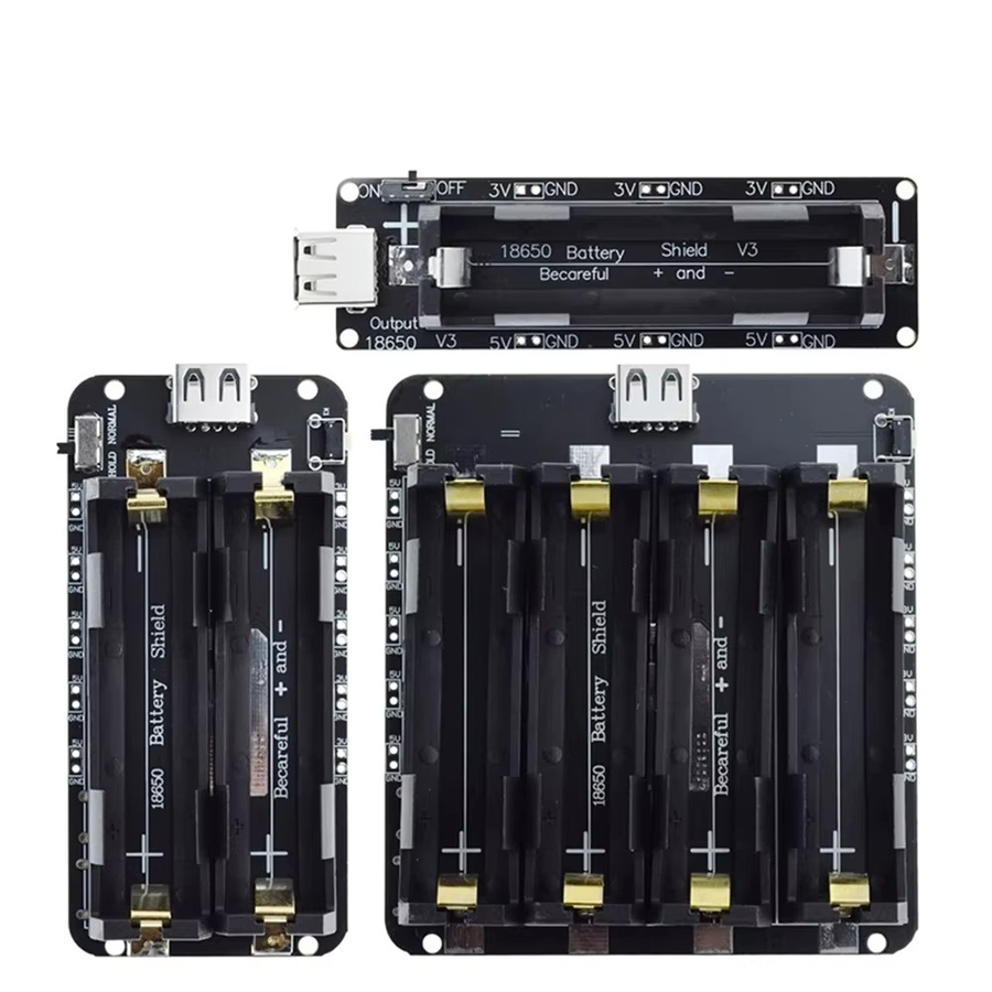 ALLOET 18650 Batteriehalter Zweispannungs-Lithium-Batteriemodul mit Micro-USB Mobile Power Erweiterungsplatine für Raspberry Pi in Schwarz - Bild 2