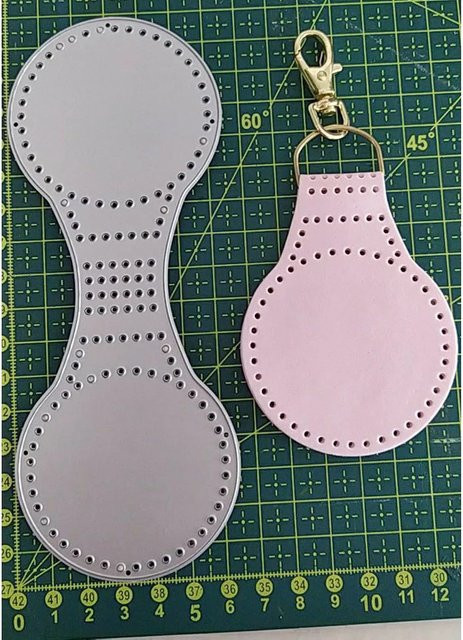 AAGU Metall Schneideform für Scrapbooking und Bastelarbeiten, runde Schlüsselanhänger-Vorlage, Silber - Bild 1