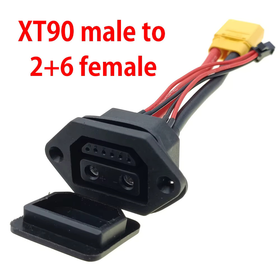 HBXINTAO TX90 Stecker auf 2+4/2+6 Pin Buchse Elektrofahrzeug Lithium-Batterie-Ladebuchse und E-Bike Verbindungskabel in Schwarz - Bild 5