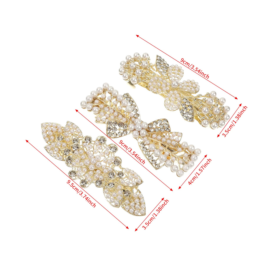 Haimeikang Haarspange Perlen-Strass-Blumen, Damen - Bild 2