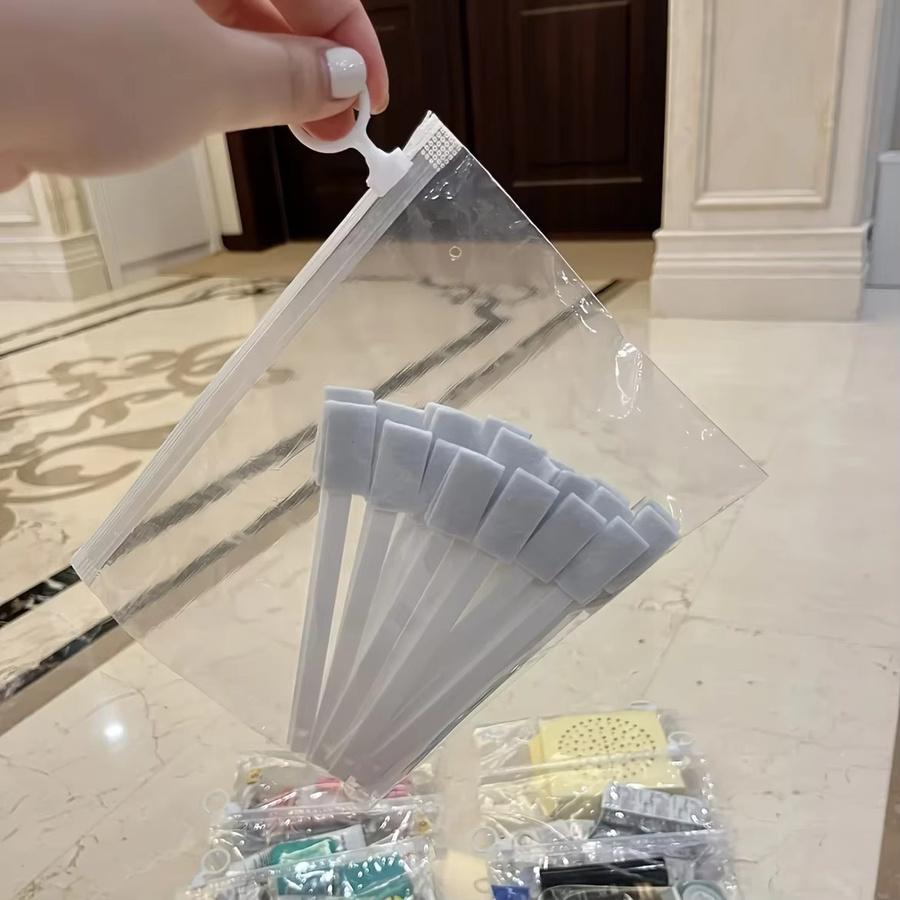 20 Stück Transparente Reise-Aufbewahrungstaschen aus Kunststoff mit Reißverschluss und Zuglaschen - Bild 4